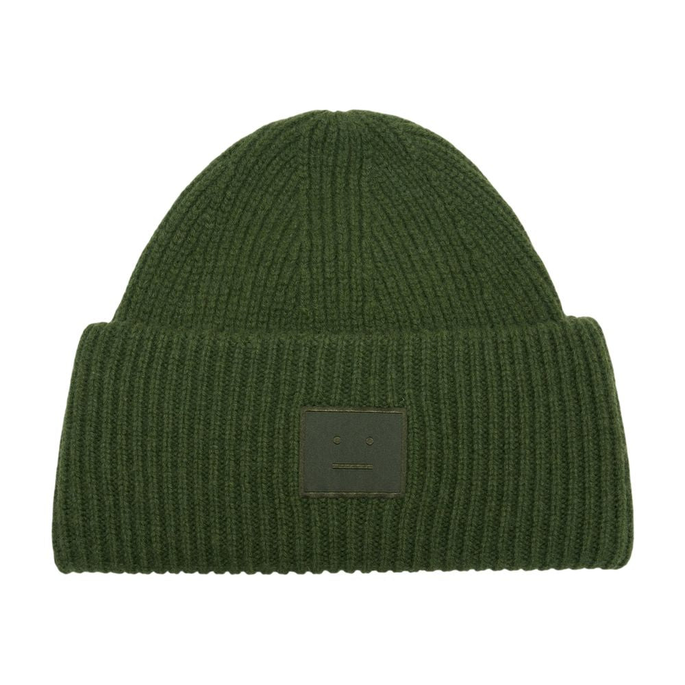 Acne Studios C40453-AAZ Logo-Embroidered Wool Beanie — Green by Acne Studios