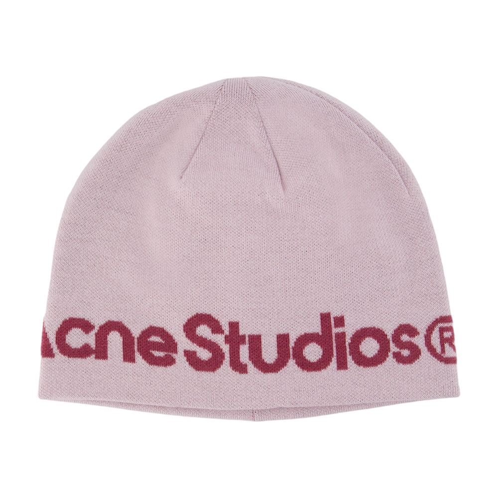 Acne Studios C40470-BMY Wool Logo Beanie — Pink by Acne Studios