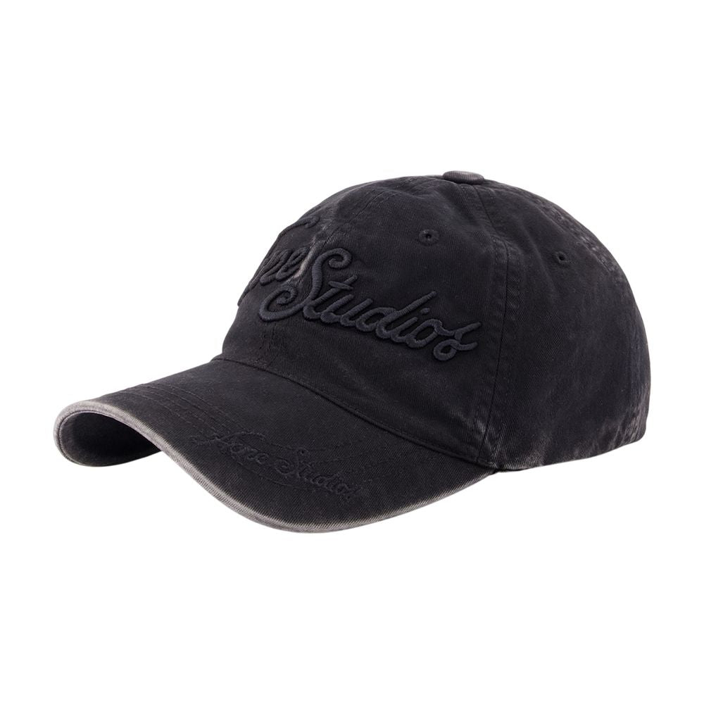 Acne Studios C40475-900 Cotton Logo Baseball Cap — Black by Acne Studios