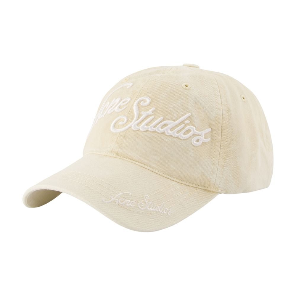 Acne Studios C40475-AE6 Embroidered Logo Cotton Baseball Cap — Beige by Acne Studios