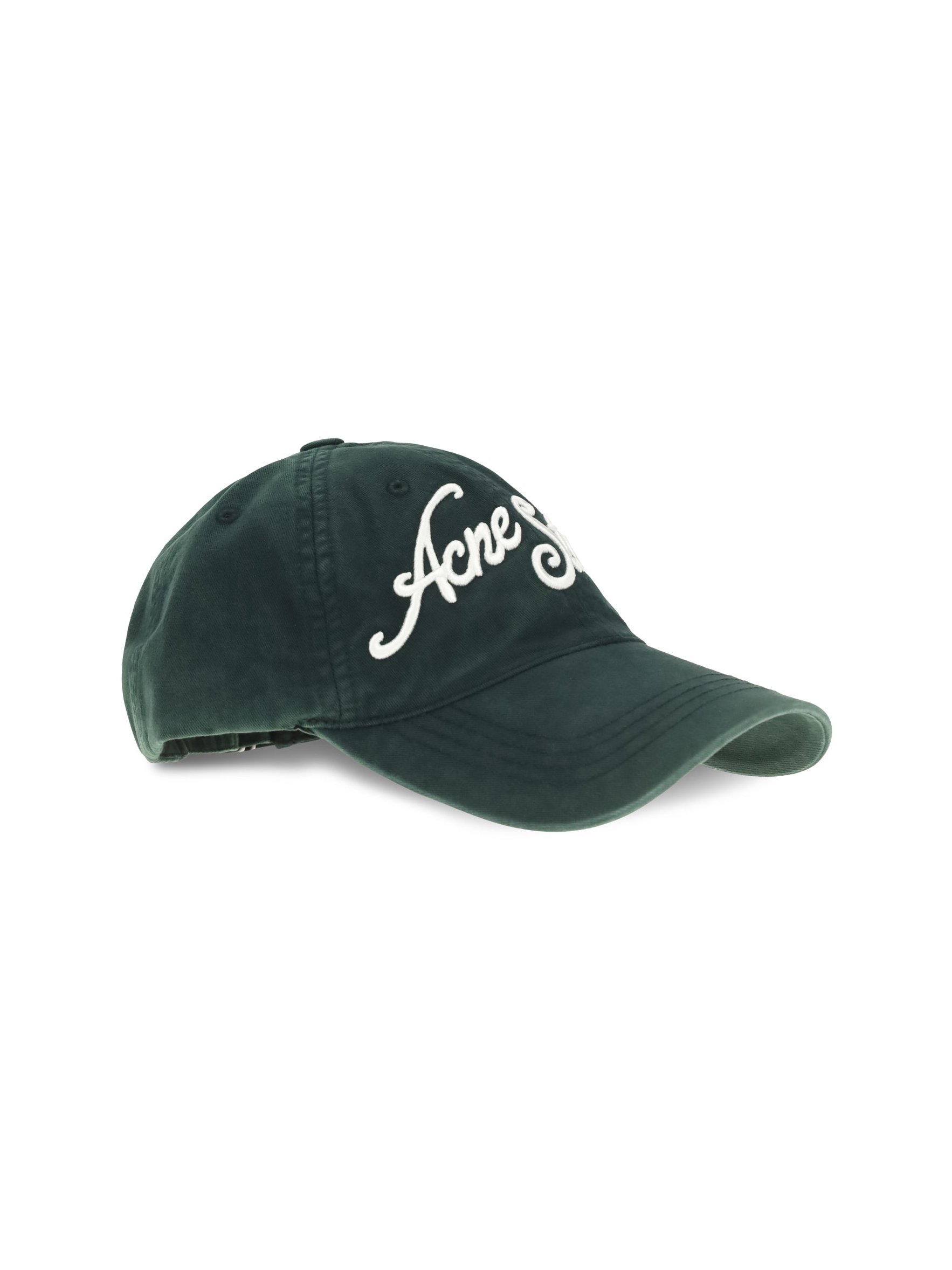 Acne Studios C40475 Washed Cotton Twill Baseball Cap — Green, view 3