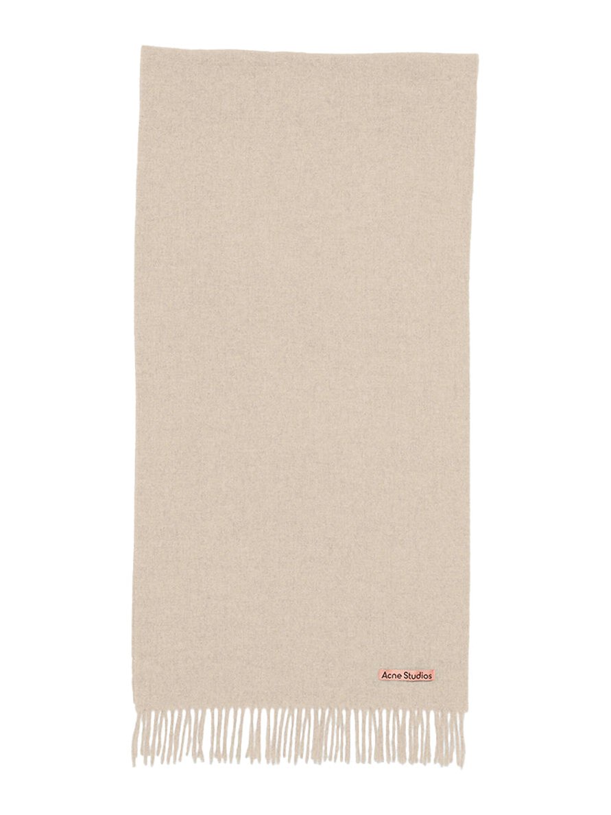 Acne Studios Fringed Wool Scarf — Beige, view 2