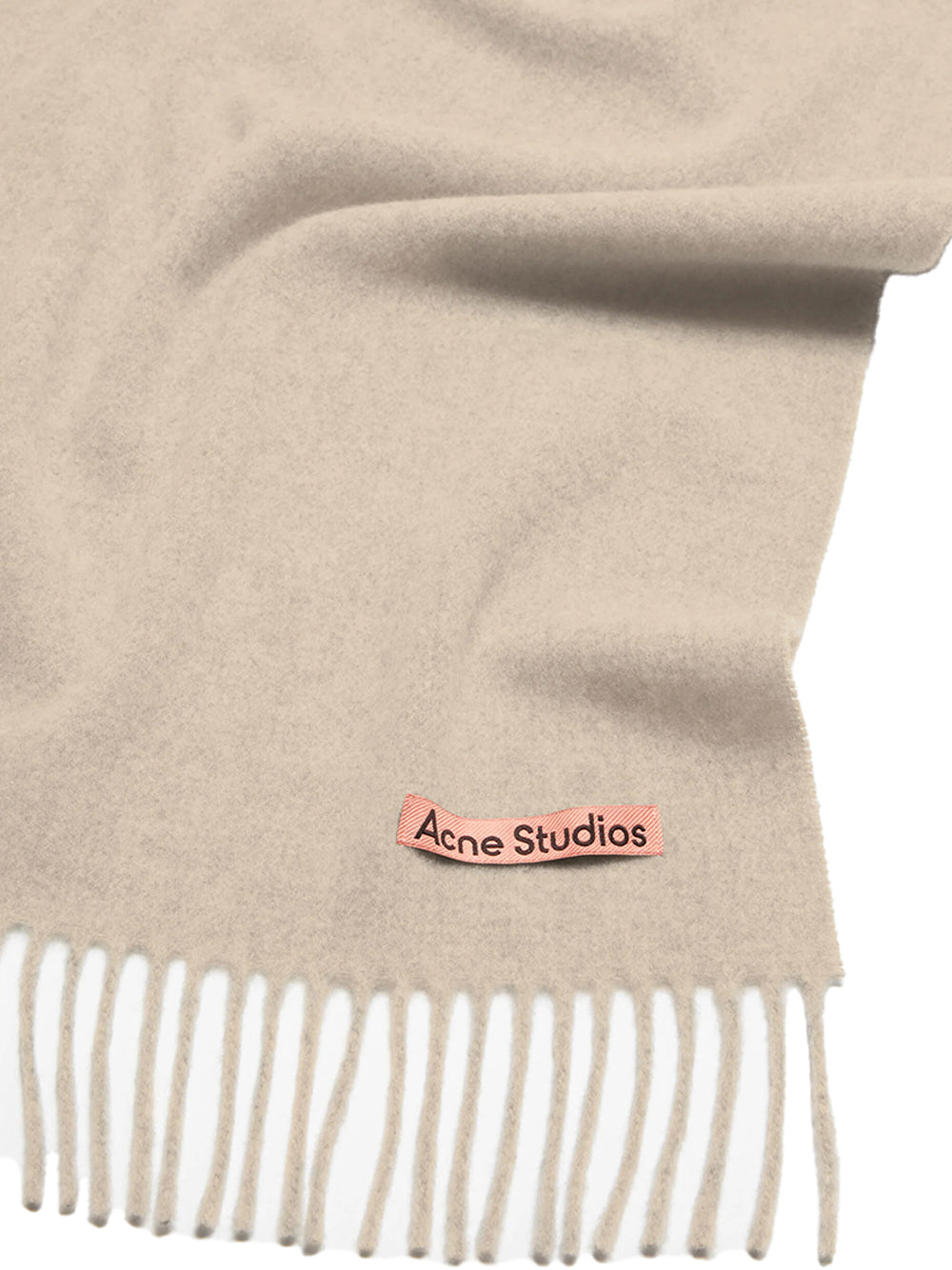 Acne Studios Fringed Wool Scarf — Beige, view 5