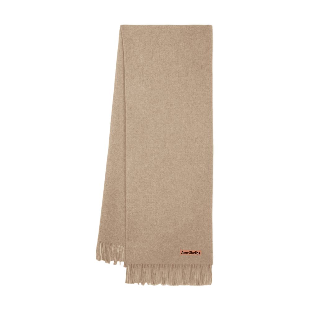 Acne Studios Oversize Fringed Wool Scarf — Beige by Acne Studios