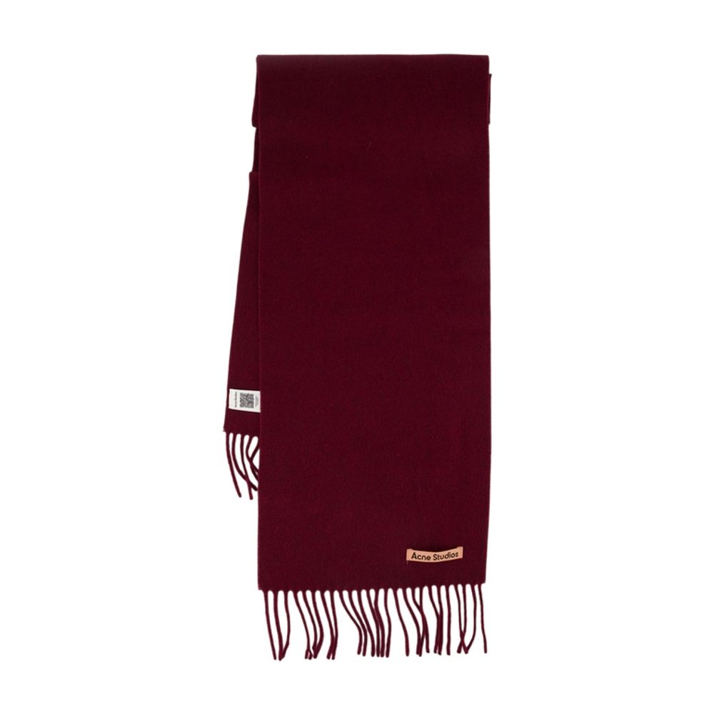 Acne Studios Wool Scarf — Burgundy, view 2