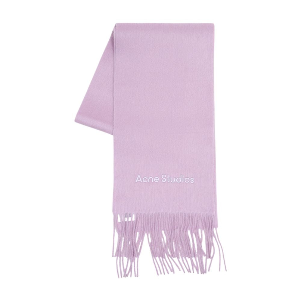Acne Studios Logo-Embroidered Wool Scarf — Pink by Acne Studios