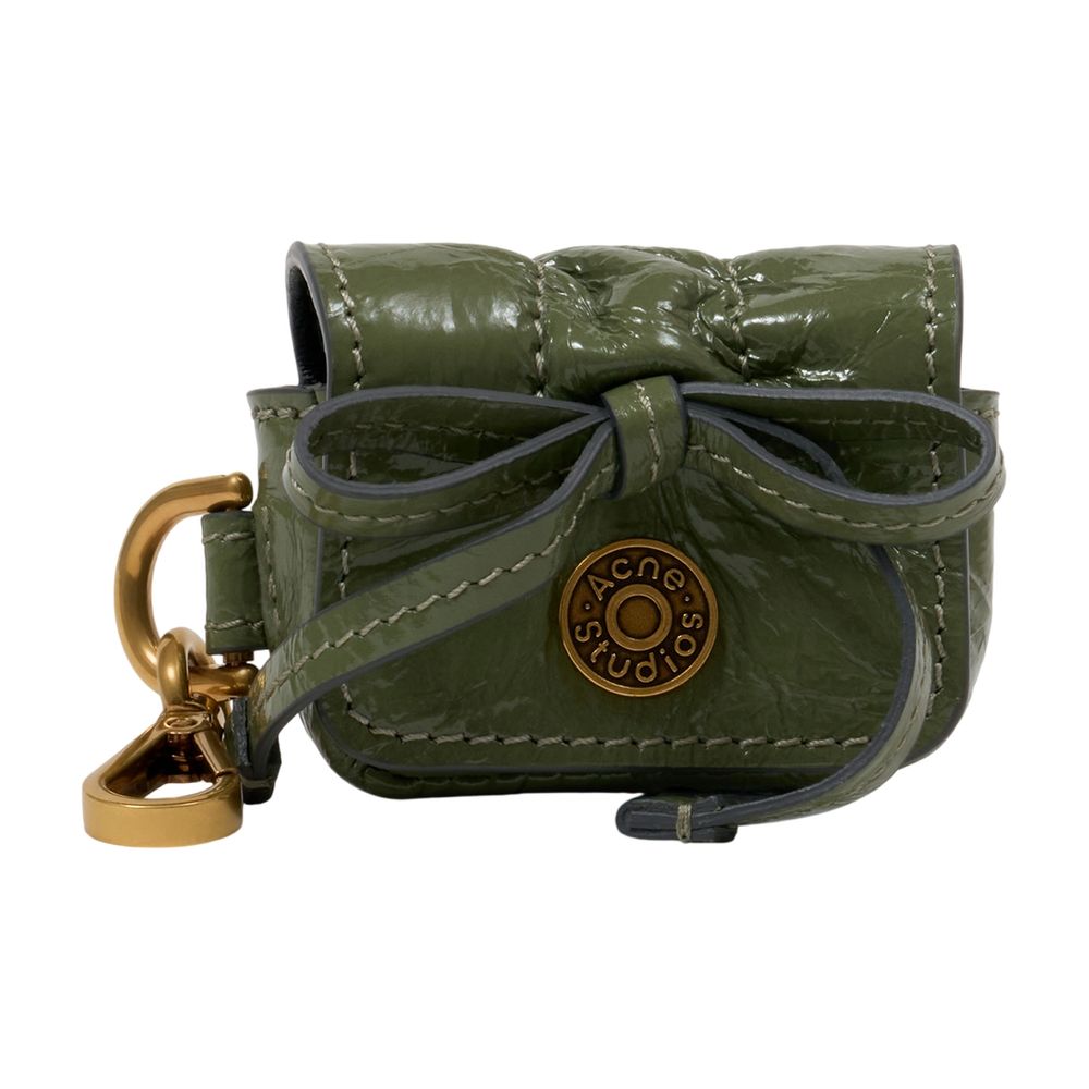 Acne Studios Crinkled Patent Calfskin Shoulder Bag — Green by Acne Studios