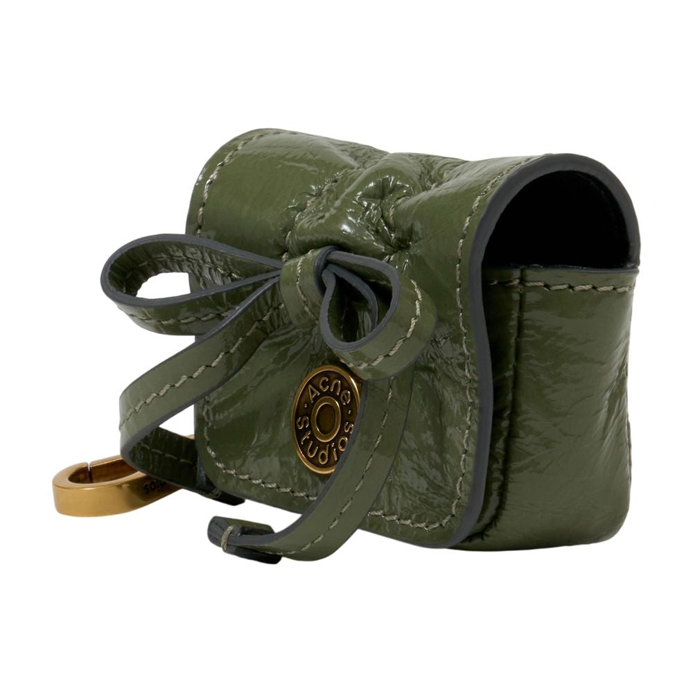 Acne Studios Crinkled Patent Calfskin Shoulder Bag — Green, view 2