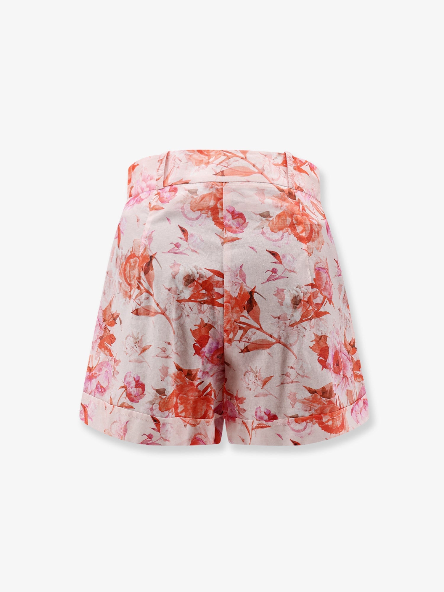 Actualee Floral-Printed Cotton Shorts — Pink, view 2