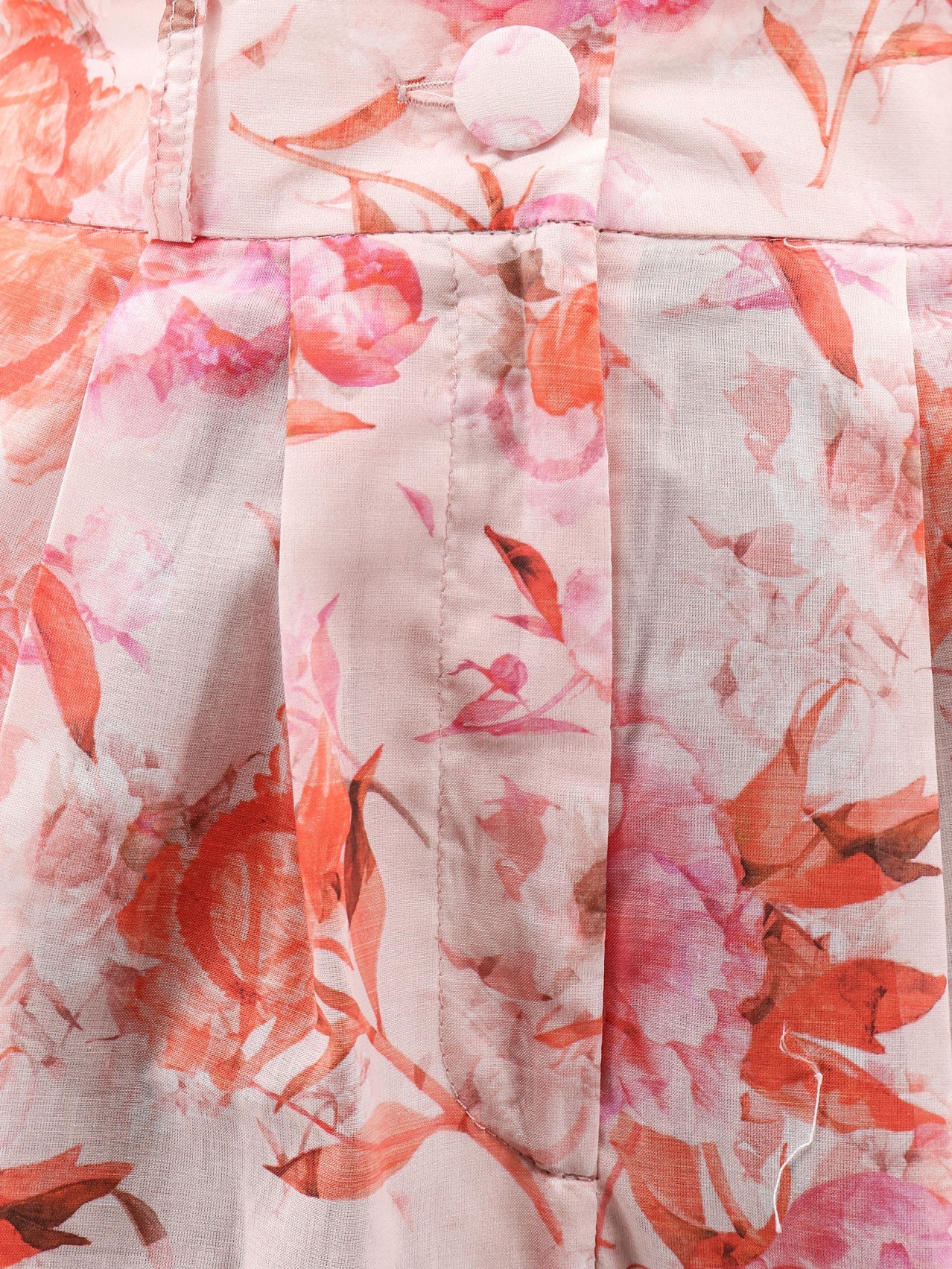 Actualee Floral-Printed Cotton Shorts — Pink, view 3