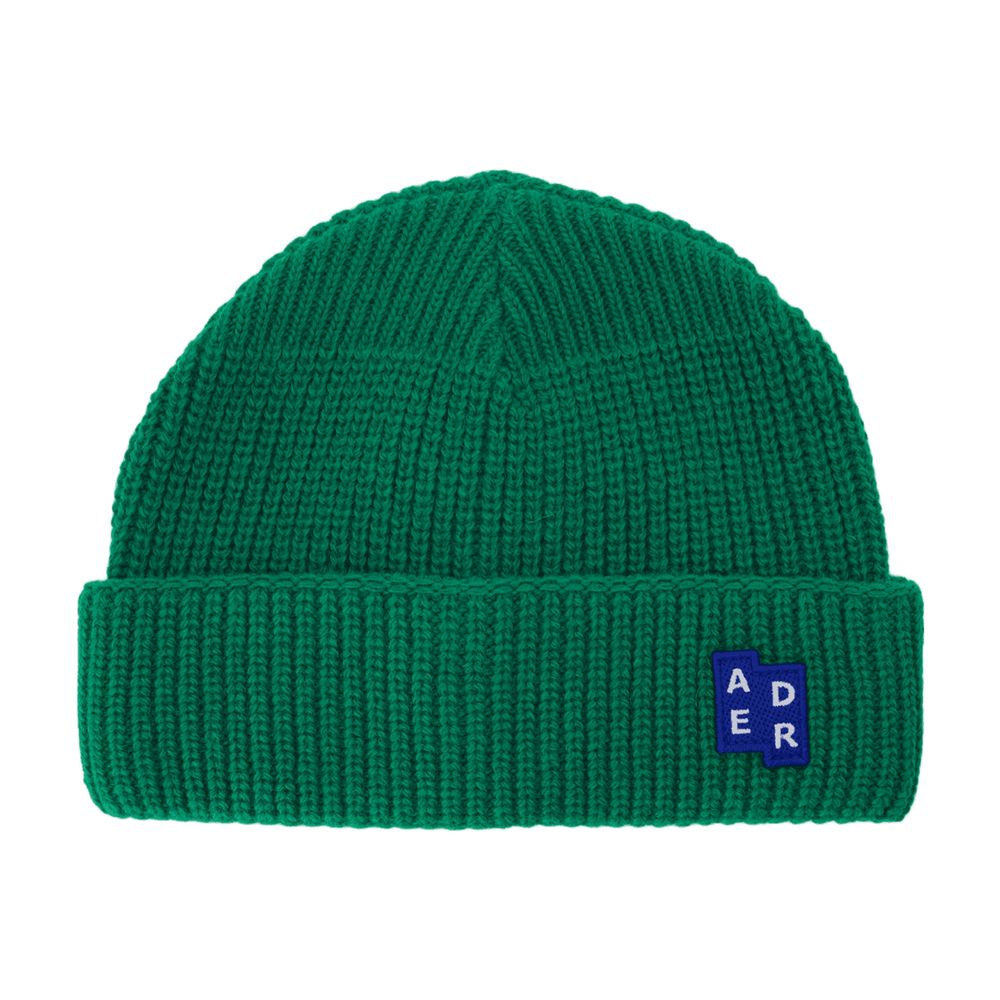 Ader Error BLAFWBE03GN Ribbed Wool Beanie — Green by Ader Error