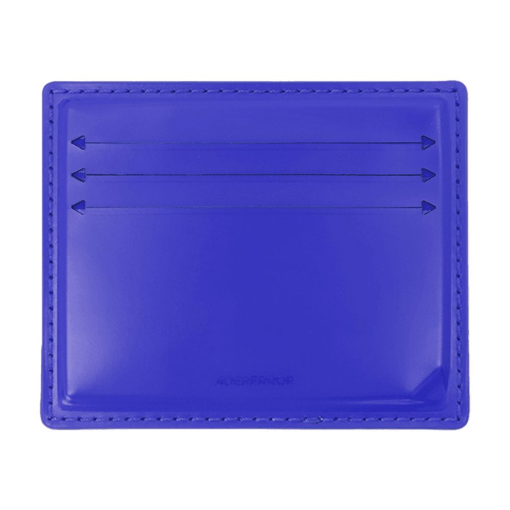 Ader Error Calfskin Leather Card Case — Blue, view 2
