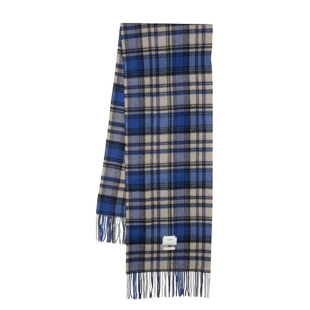 Ader Error Wool Check Scarf — Blue by Ader Error