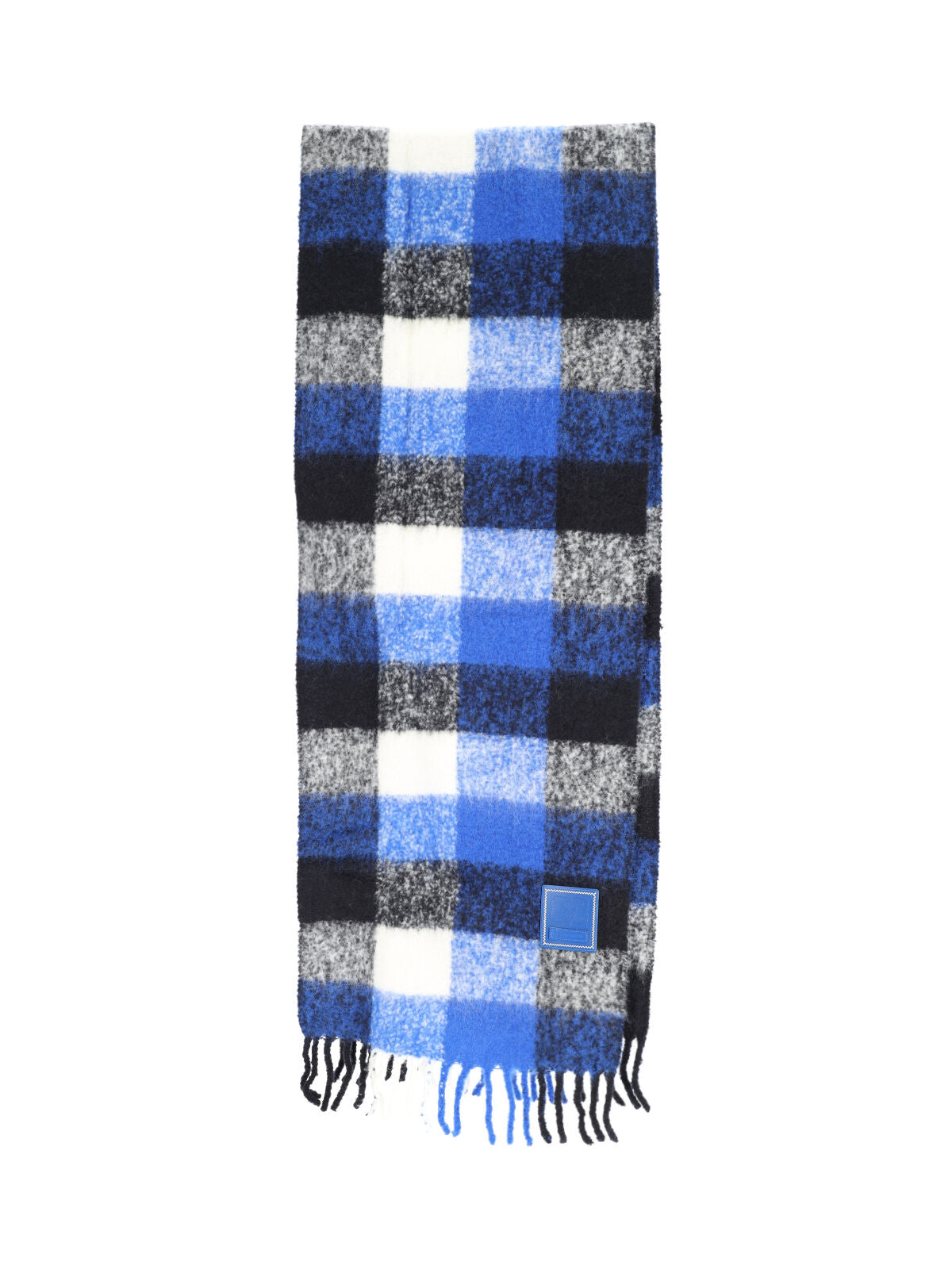 Ader Error Buffalo Check Wool Scarf — Blue by Ader Error