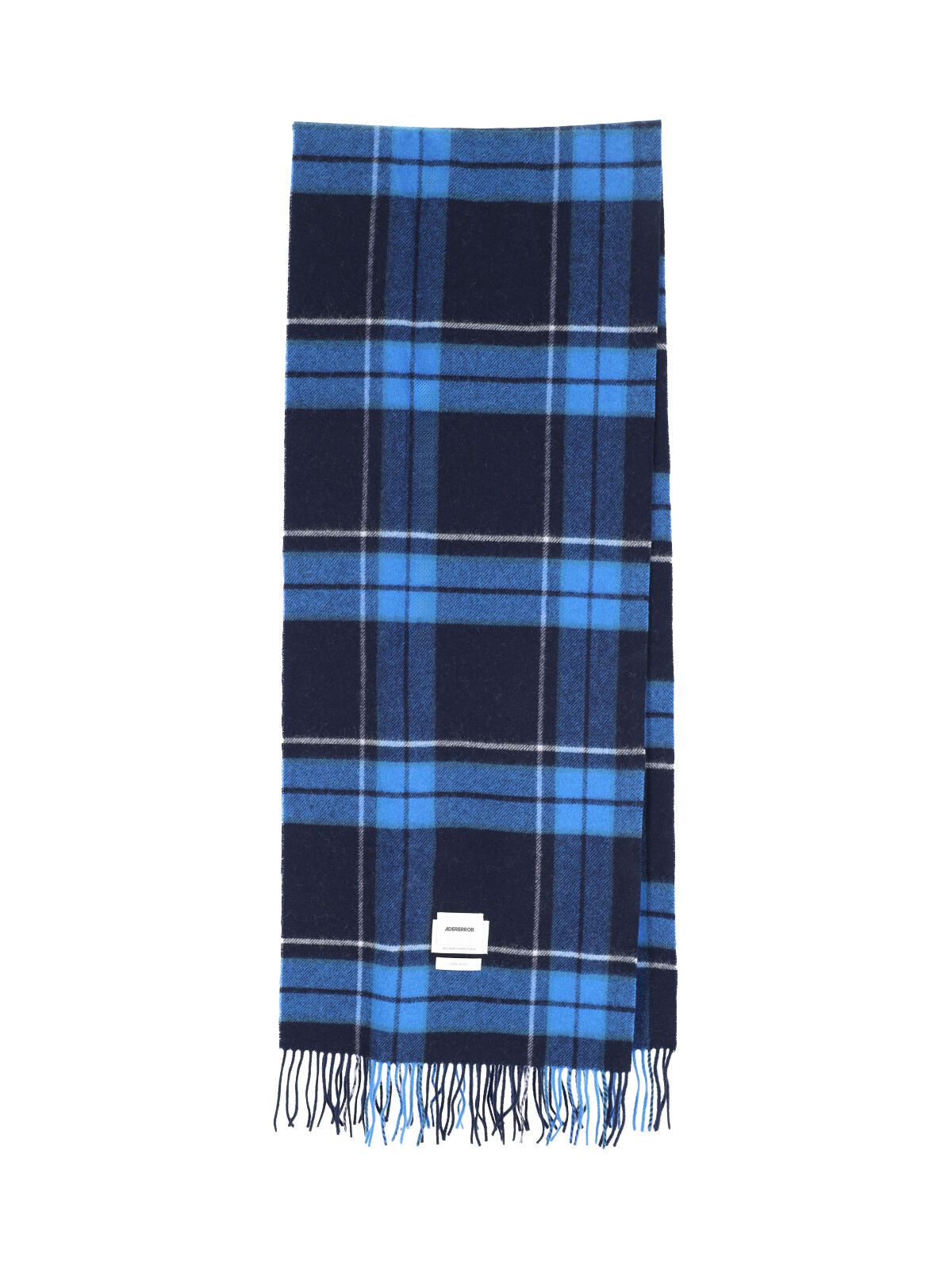 Ader Error Tartan Wool Scarf — Navy by Ader Error