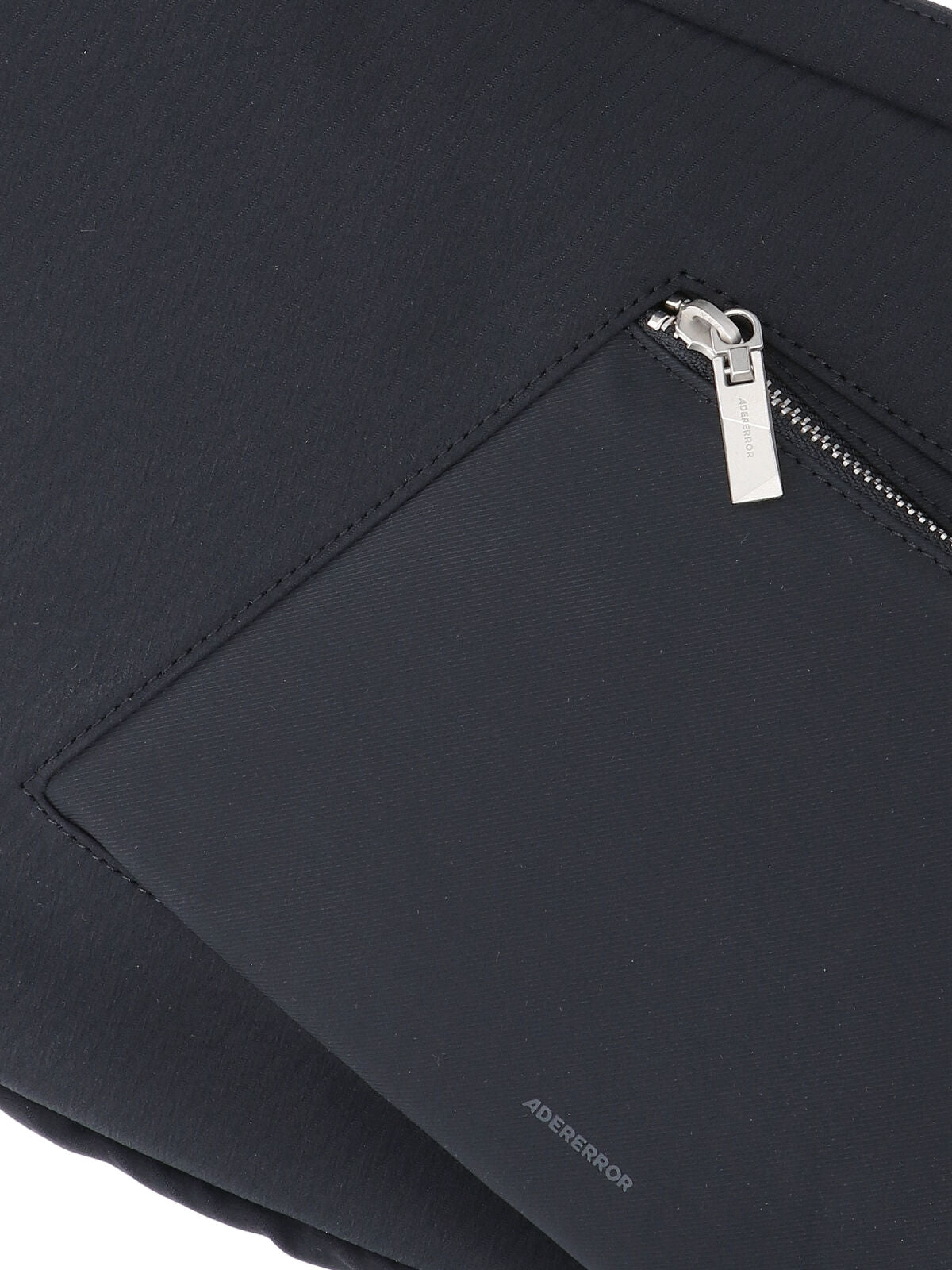 Ader Error Crescent-Shaped Technical Fabric Shoulder Bag — Black, view 6
