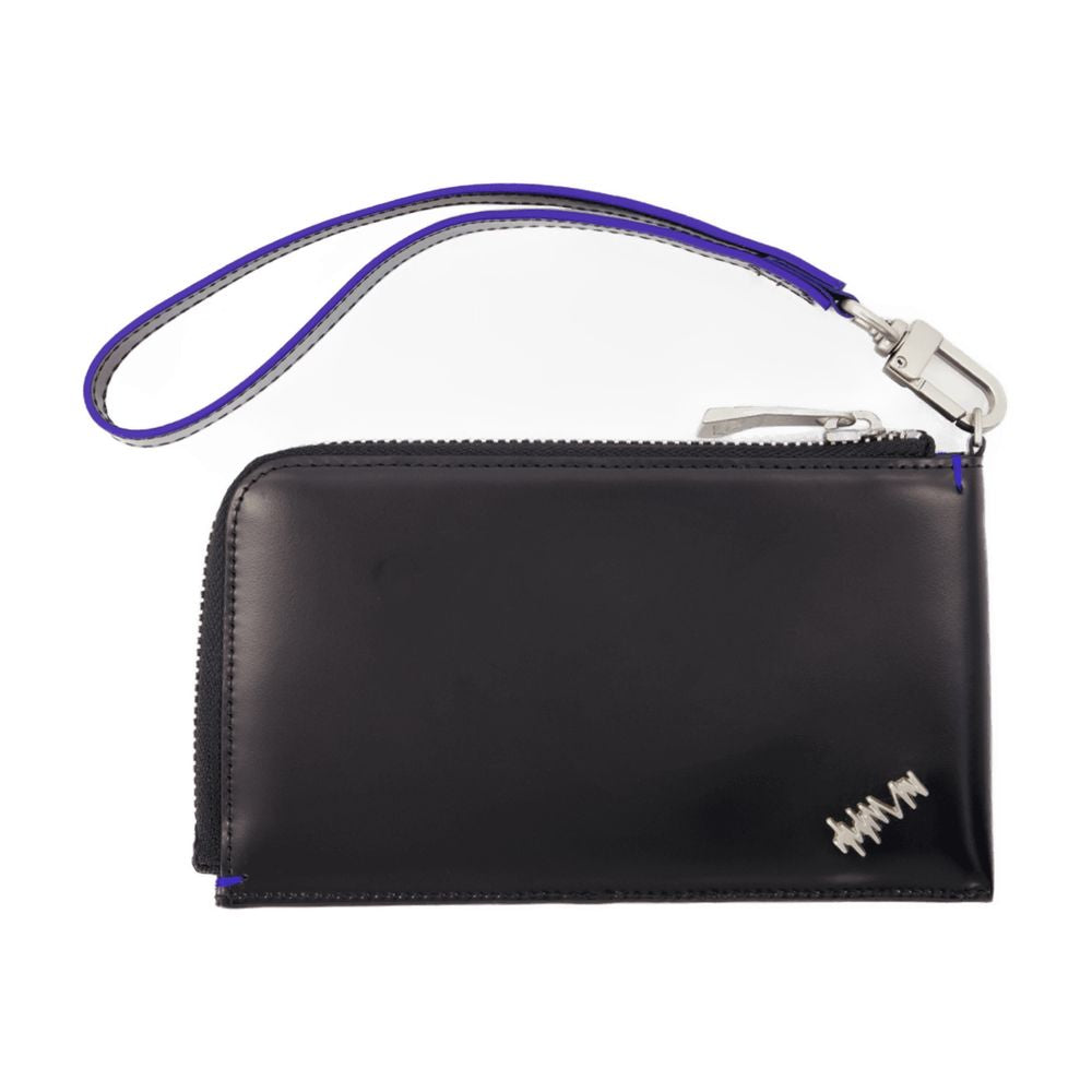 Ader Error Calfskin Leather with Detachable Strap Wallet — Black by Ader Error