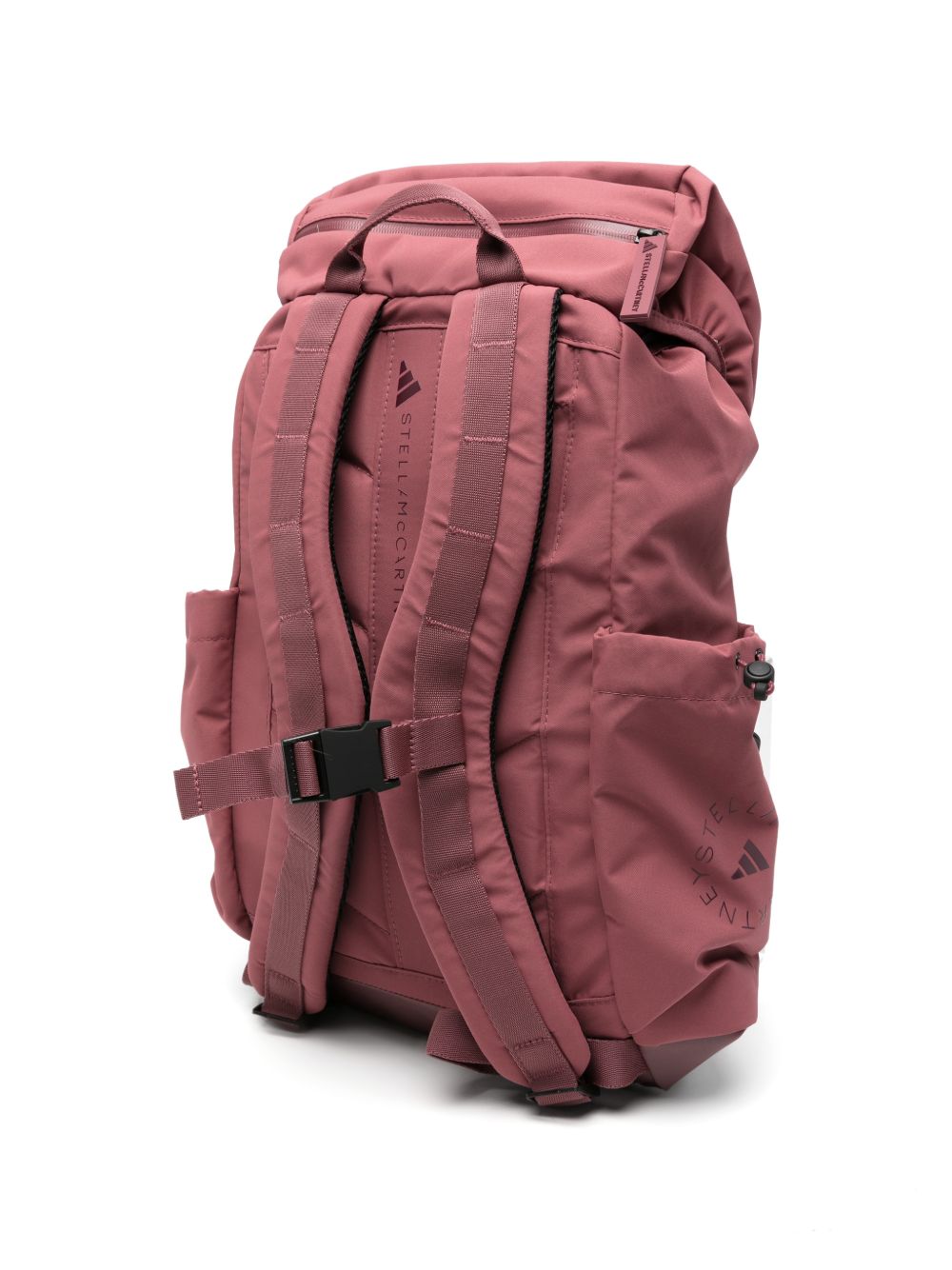 Adidas By Stella McCartney Logo-Print Nylon Backpack — Burgundy, view 4