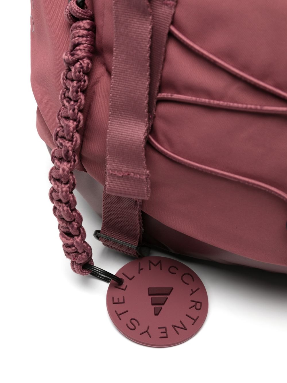 Adidas By Stella McCartney Logo-Print Nylon Backpack — Burgundy, view 5