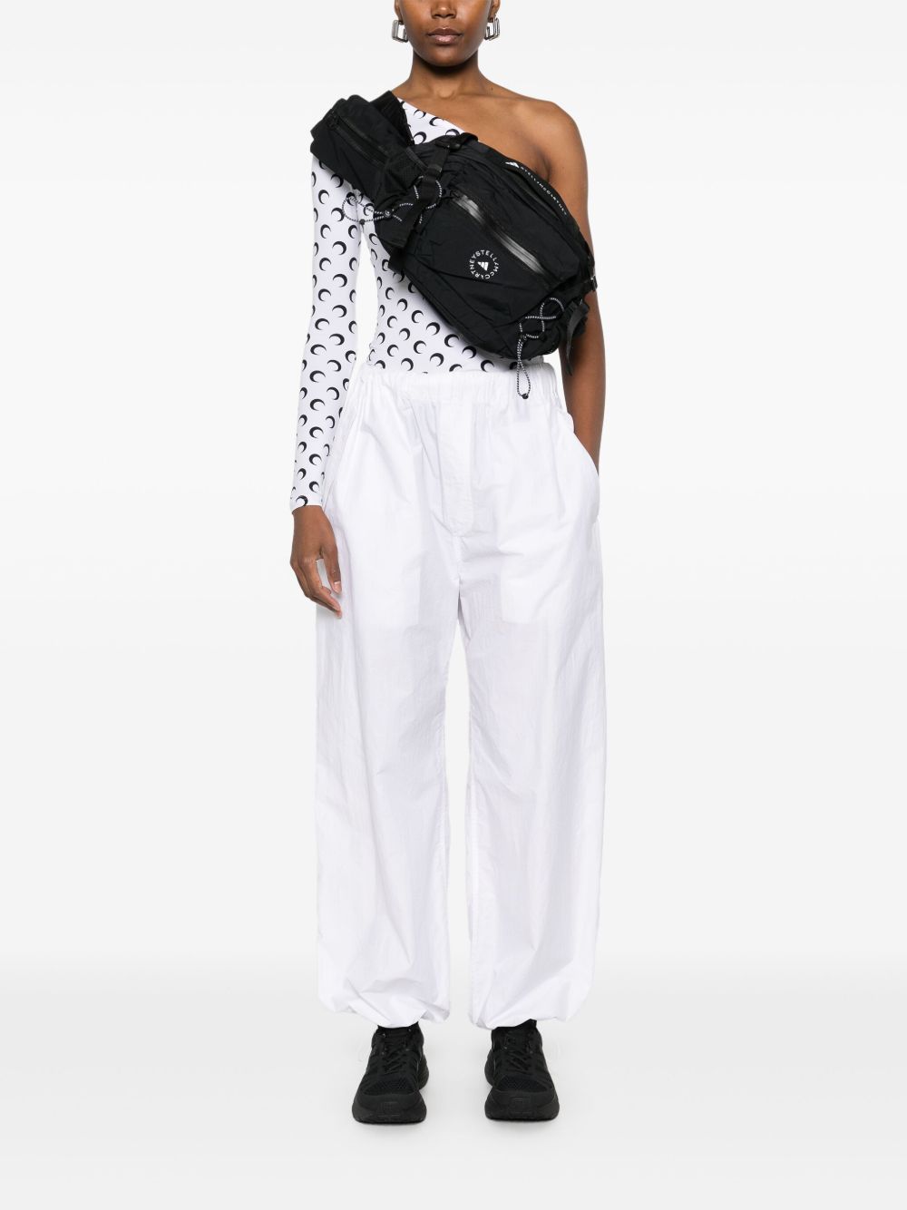Adidas By Stella McCartney Logo-Embroidered Nylon Belt Bag — Black, view 5