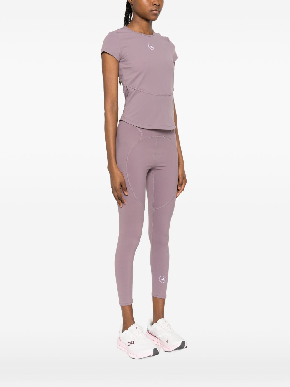 Adidas By Stella McCartney Logo-Embroidered T-shirt — Lilac, view 2