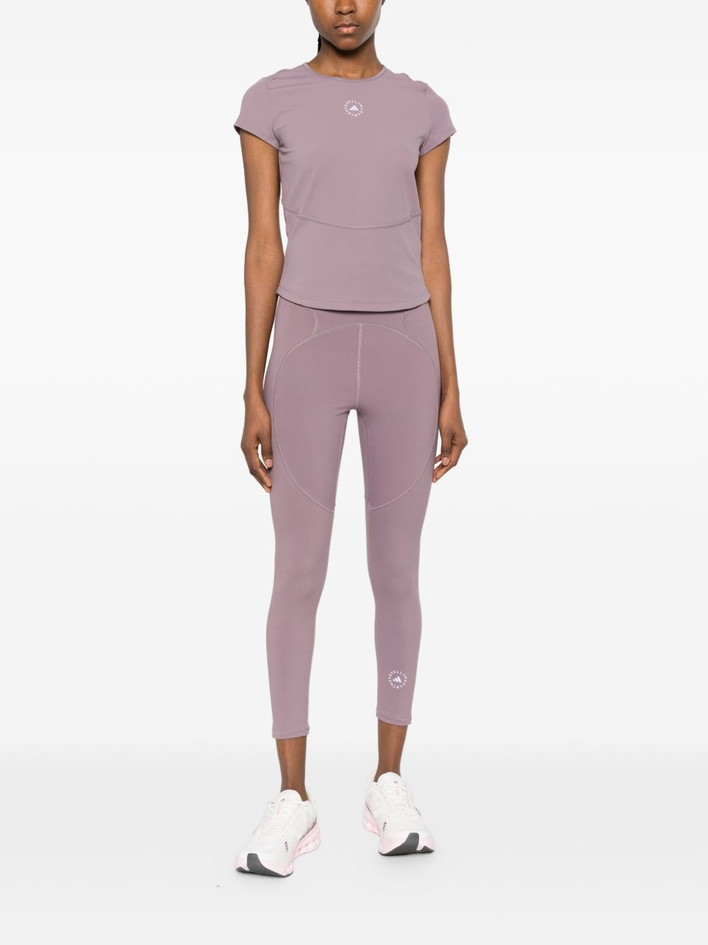 Adidas By Stella McCartney Logo-Embroidered T-shirt — Lilac, view 5