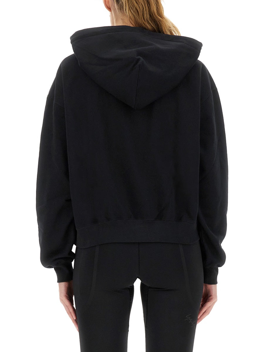 Adidas Logo-Print Cotton Hoodie — Black by Adidas