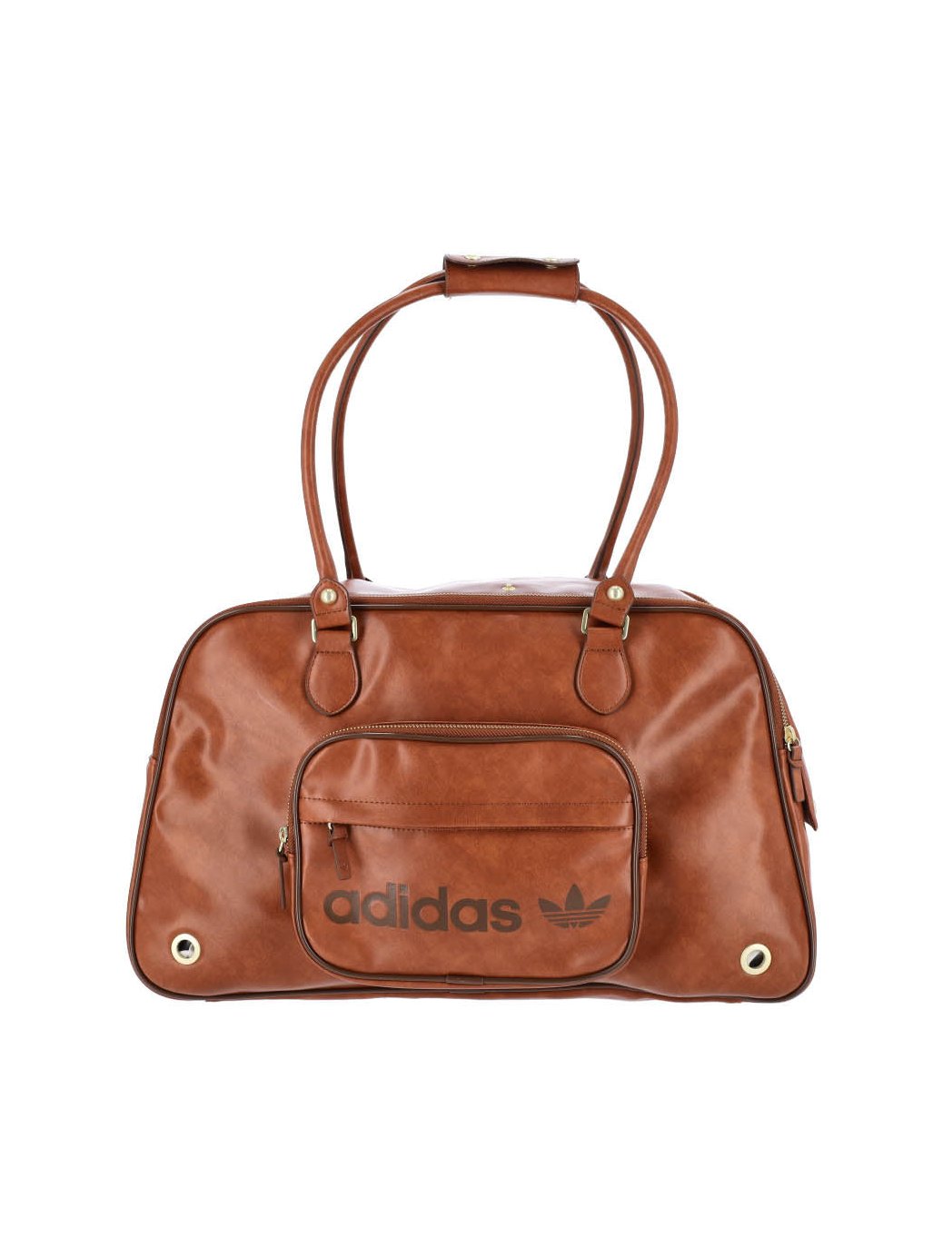 Adidas Logo-Embossed Leather Shoulder Bag — Brown by Adidas