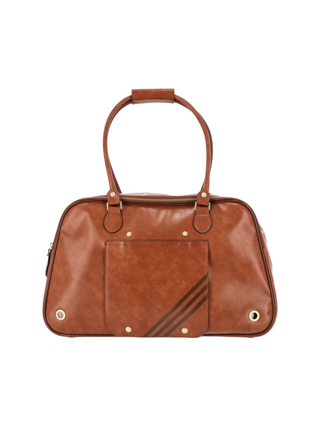 Adidas Logo-Embossed Leather Shoulder Bag — Brown, view 3