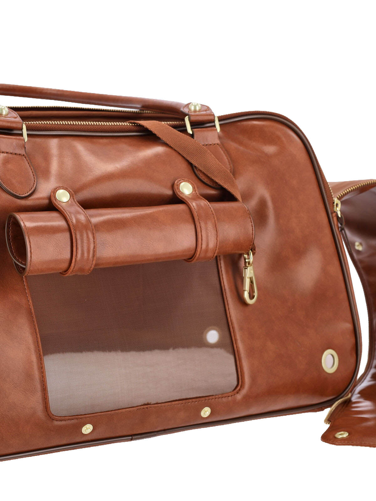 Adidas Logo-Embossed Leather Shoulder Bag — Brown, view 4