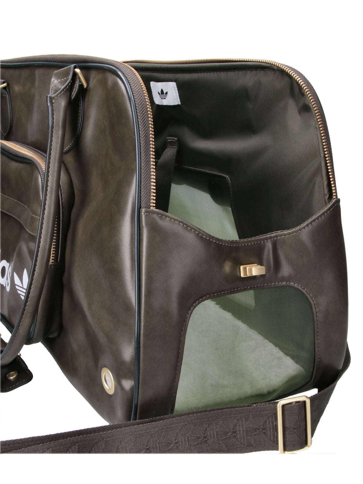 Adidas Logo-Print Polyurethane Shoulder Bag — Green, view 5