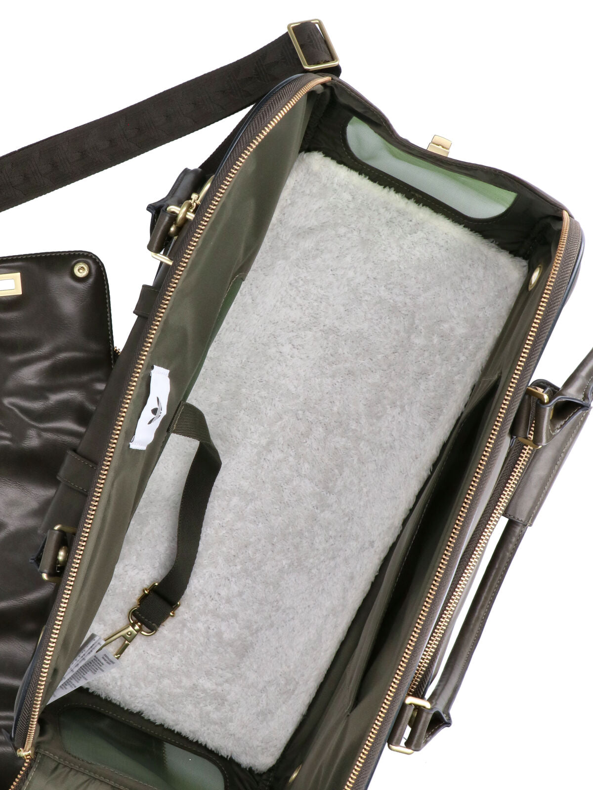 Adidas Logo-Print Polyurethane Shoulder Bag — Green, view 6