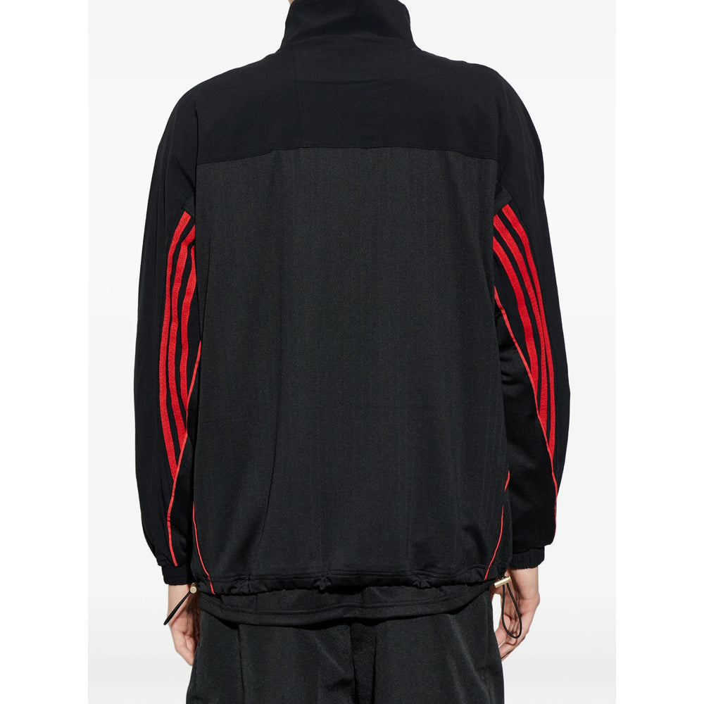 Adidas Striped Zip Sweatshirt — Black, view 2