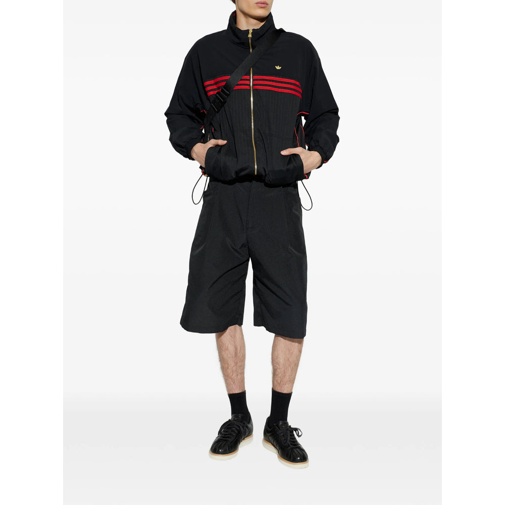 Adidas Striped Zip Sweatshirt — Black, view 4
