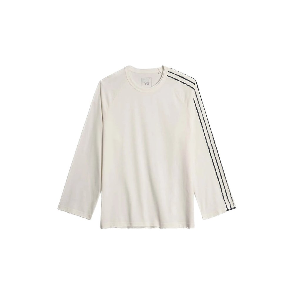 Adidas Striped Long Sleeve T-Shirt — White by Adidas