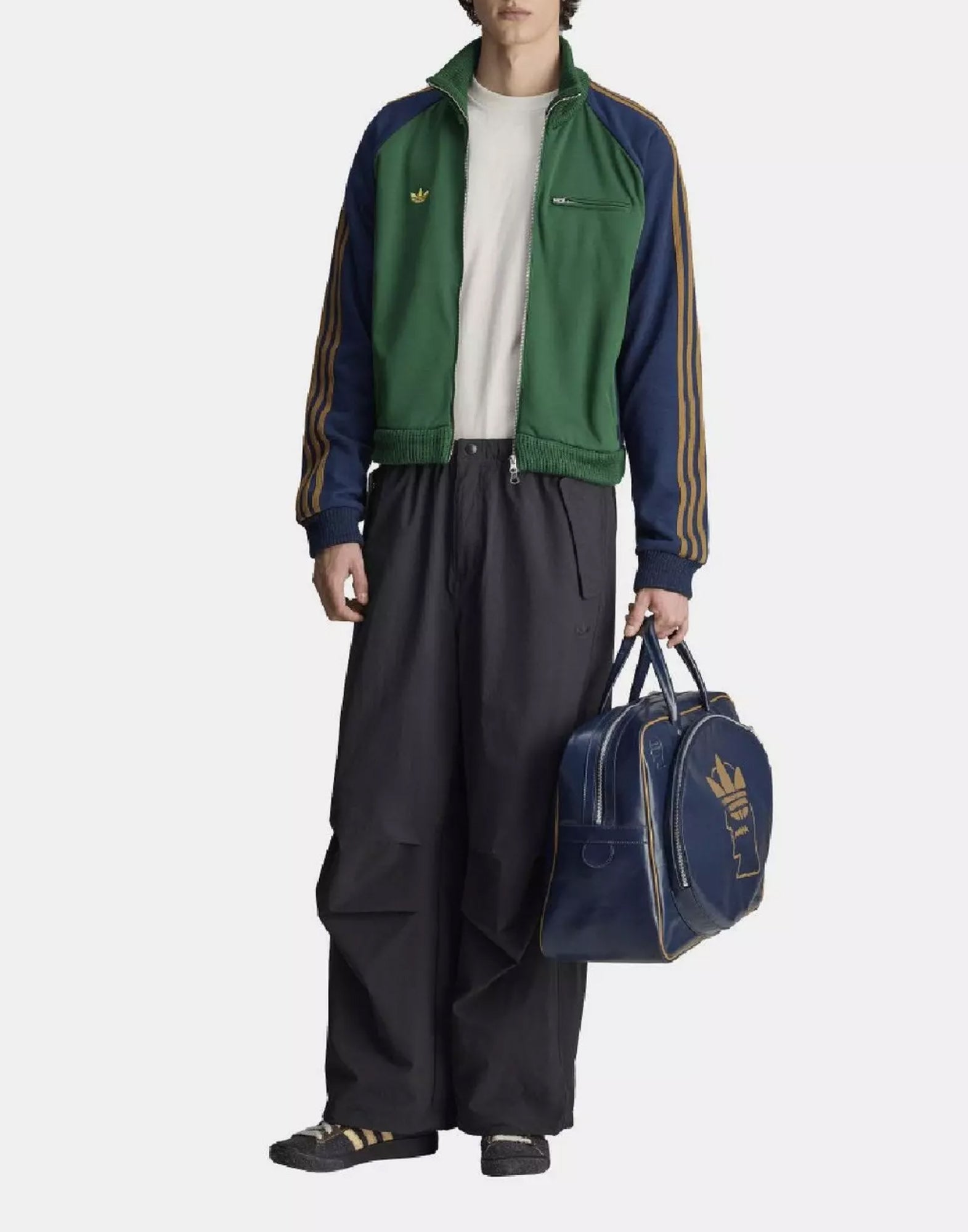 Adidas Logo-Print Holdall Top Handle Bag — Navy, view 4