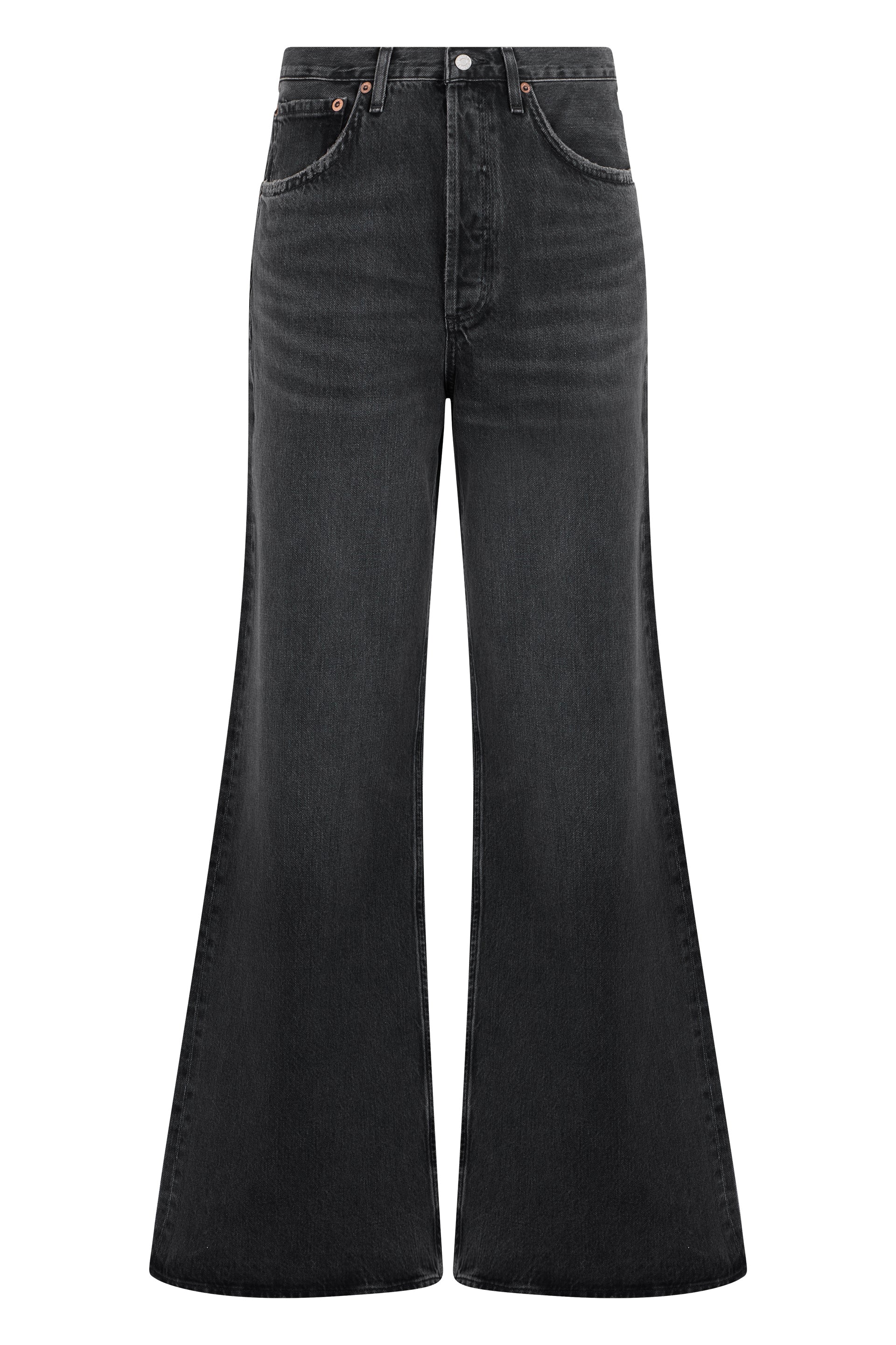 Agolde Bell-Bottom Flared Jeans — Black by Agolde