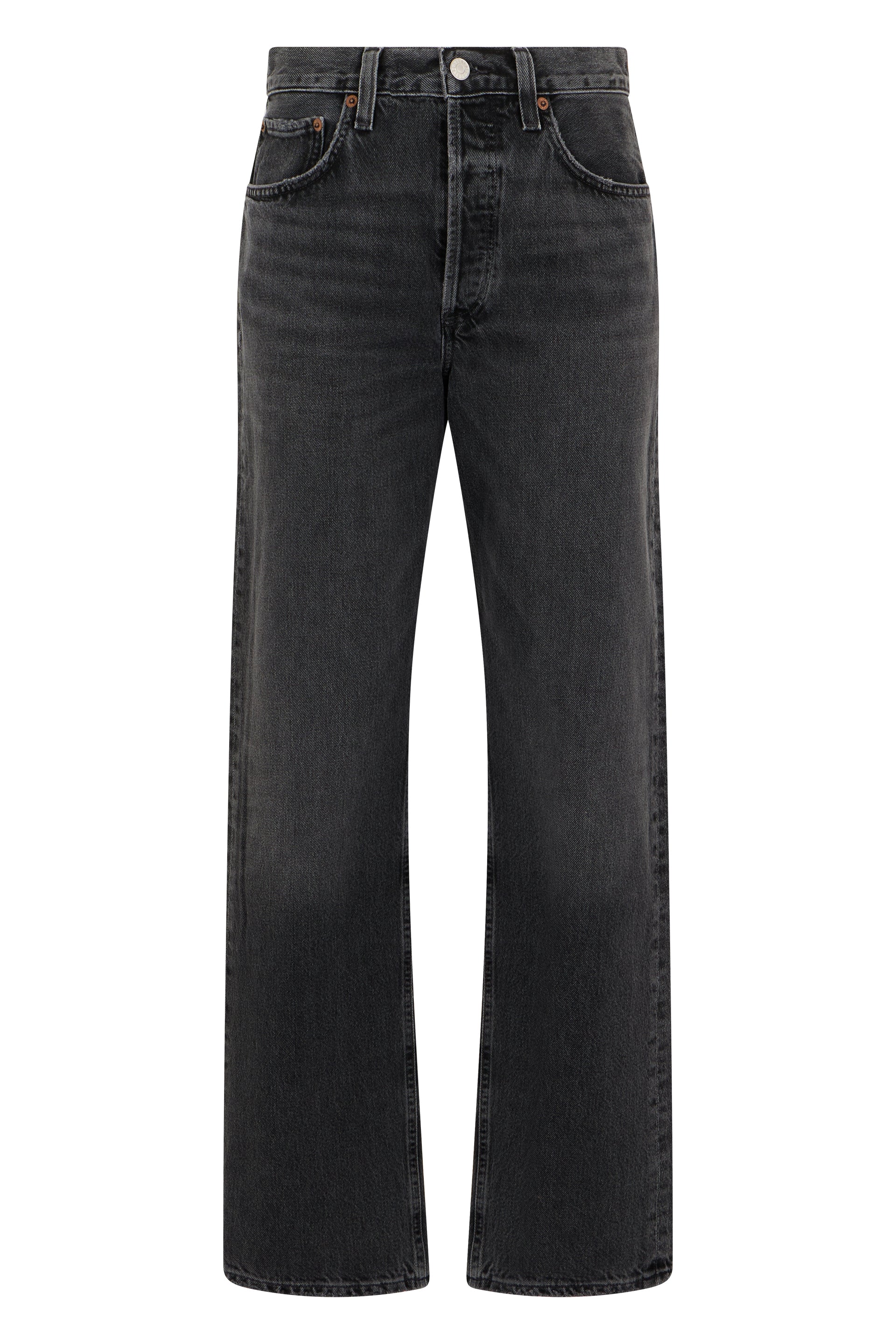 Agolde Straight-Leg Cotton Jeans — Black by Agolde