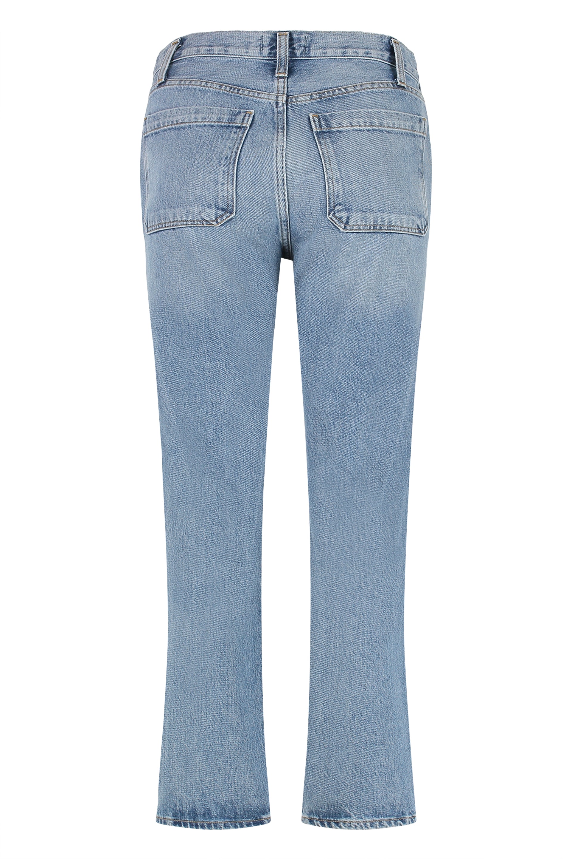 Agolde High-Rise Straight Leg Jeans — Blue, view 2