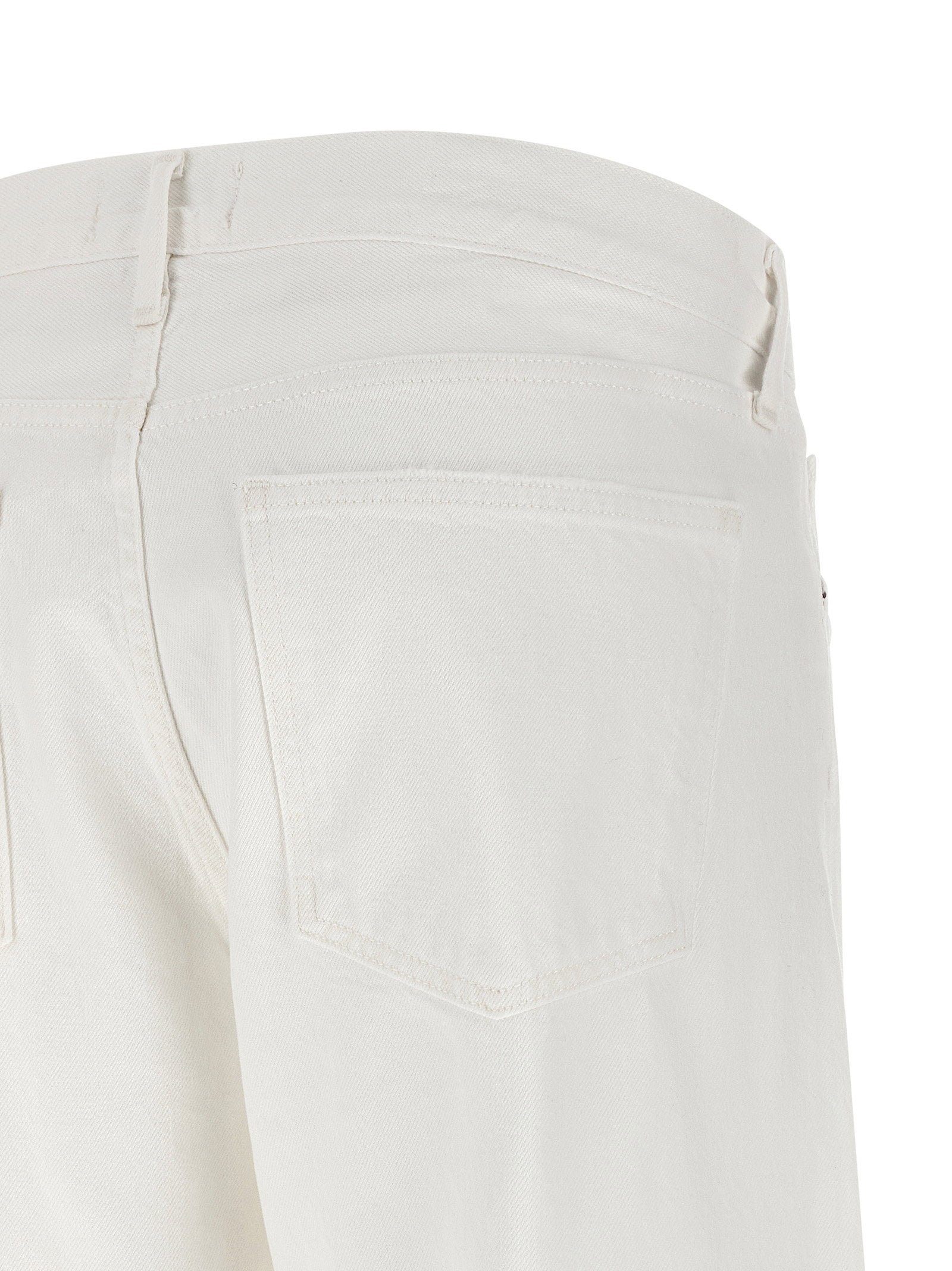 Agolde Low-Rise Loose Cotton Denim Jeans — White, view 4