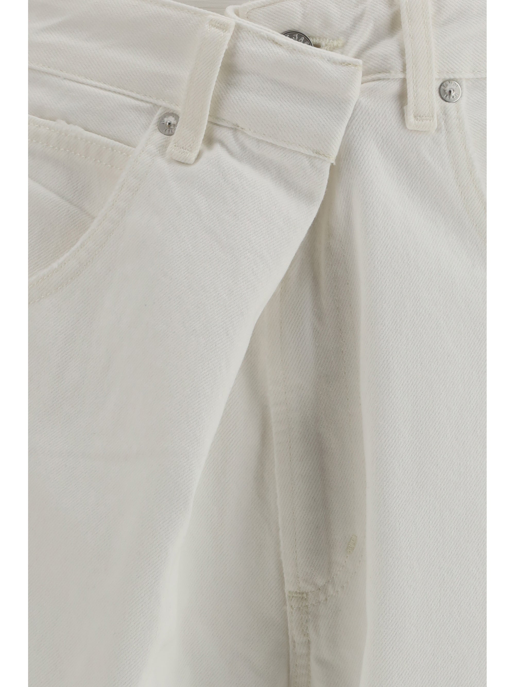 Agolde Vana Fold Jeans — White, view 3