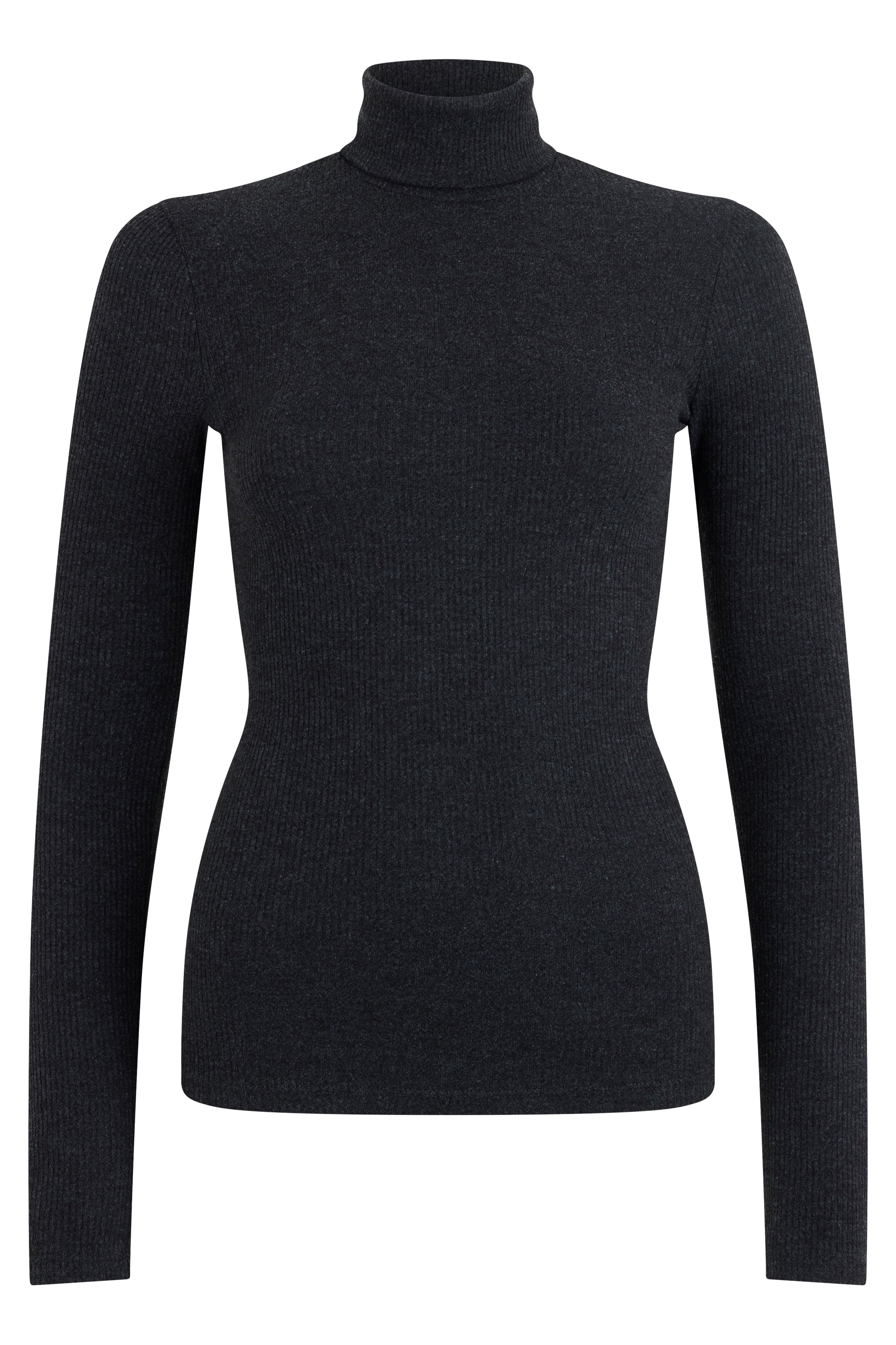 Agolde Ribbed Knit Turtleneck Sweater — Black by Agolde