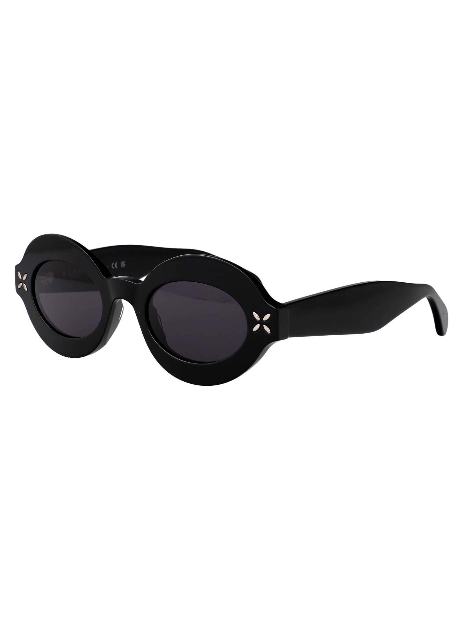 AlaïA AA0059S Sculptural Acetate Sunglasses — Black, view 2