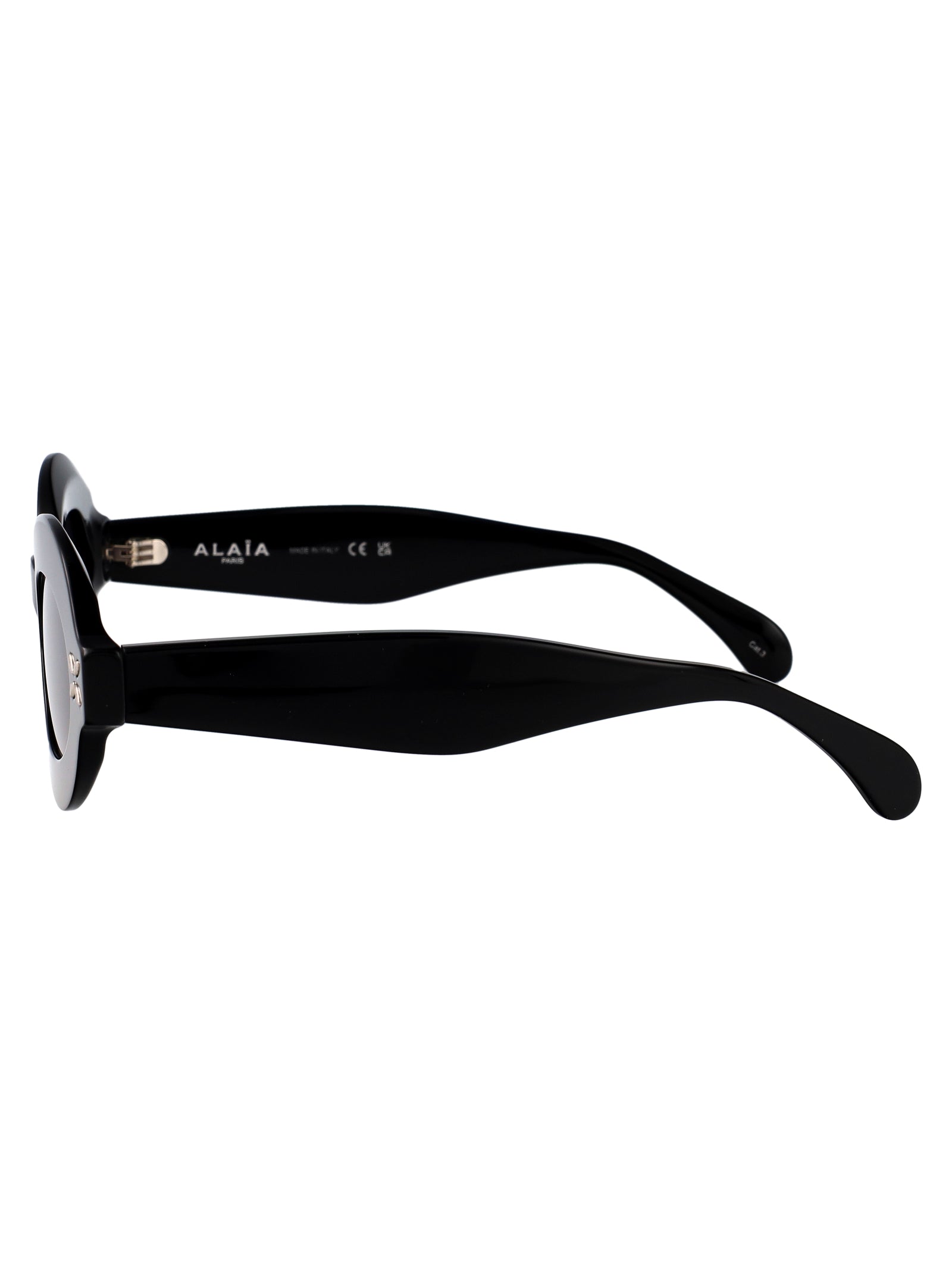 AlaïA AA0059S Sculptural Acetate Sunglasses — Black, view 3