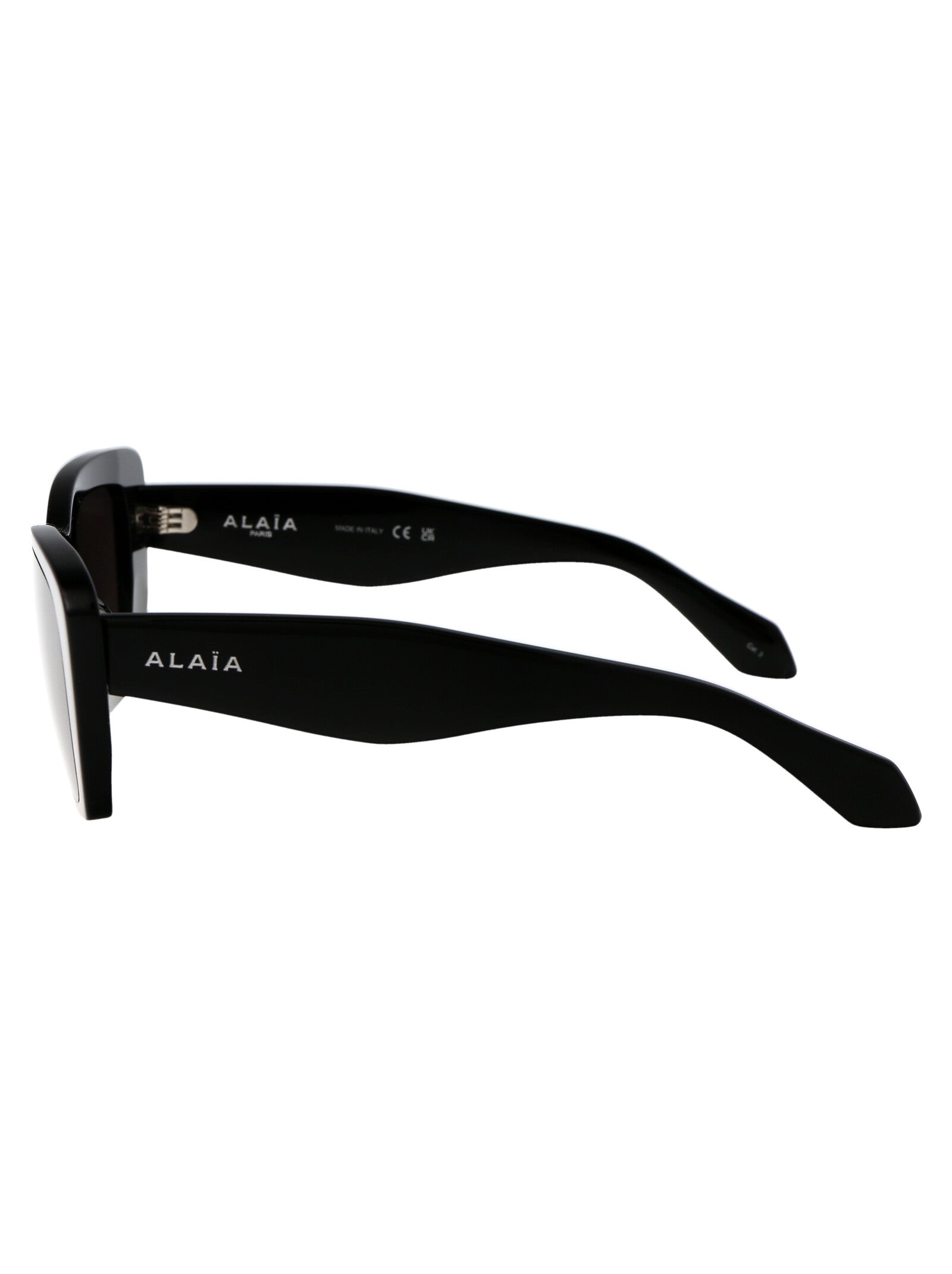 AlaïA AA0070S Sculpted Acetate Sunglasses — Black, view 3