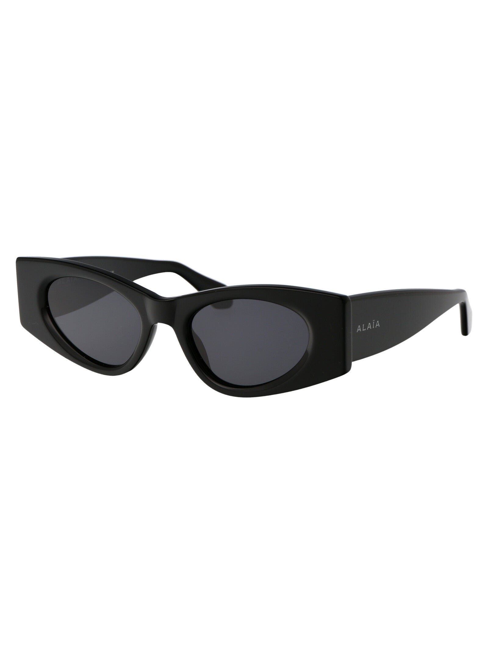 AlaïA AA0075S Sculptural Acetate Sunglasses — Black, view 2