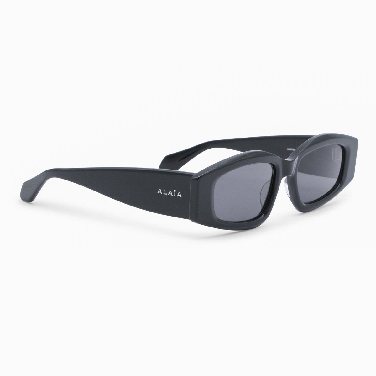 Alaia AA0079S Rectangle-Frame Sunglasses — Black, view 2