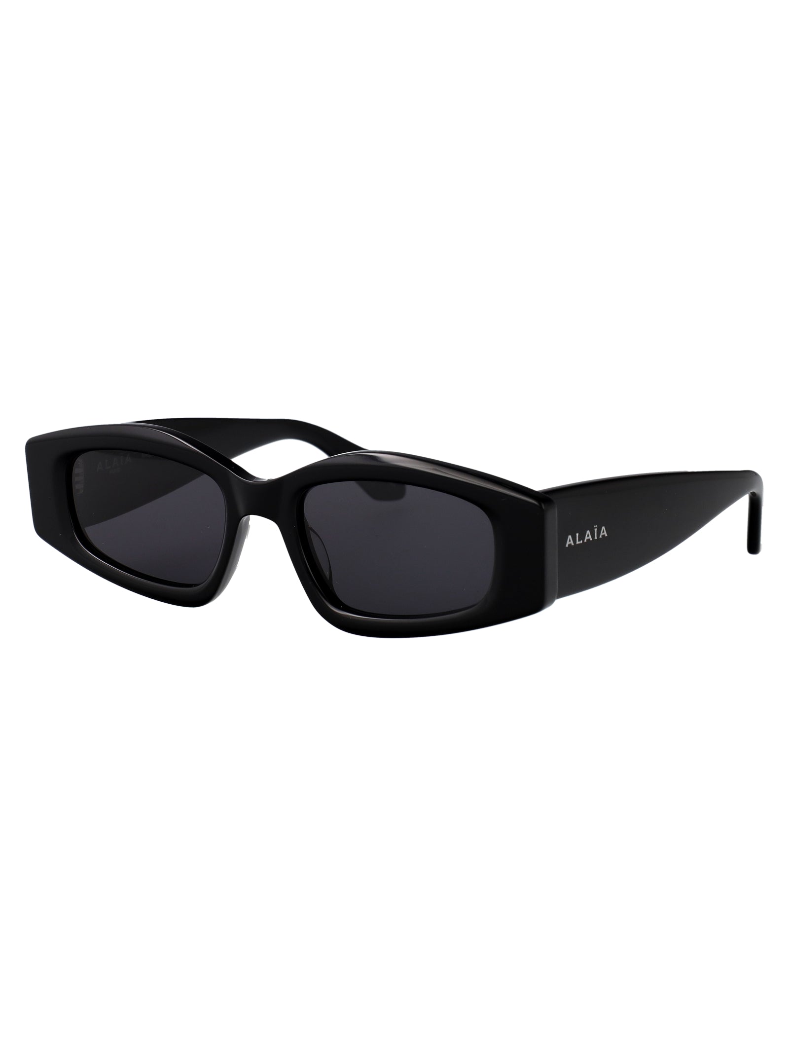 AlaïA AA0079S Sculptural Acetate Sunglasses — Black, view 2