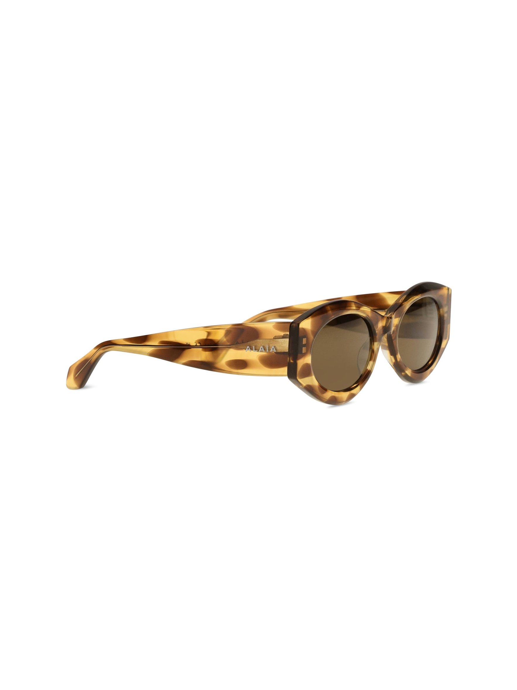 AlaïA AA0080S006 Oval Acetate Sunglasses — Brown, view 2