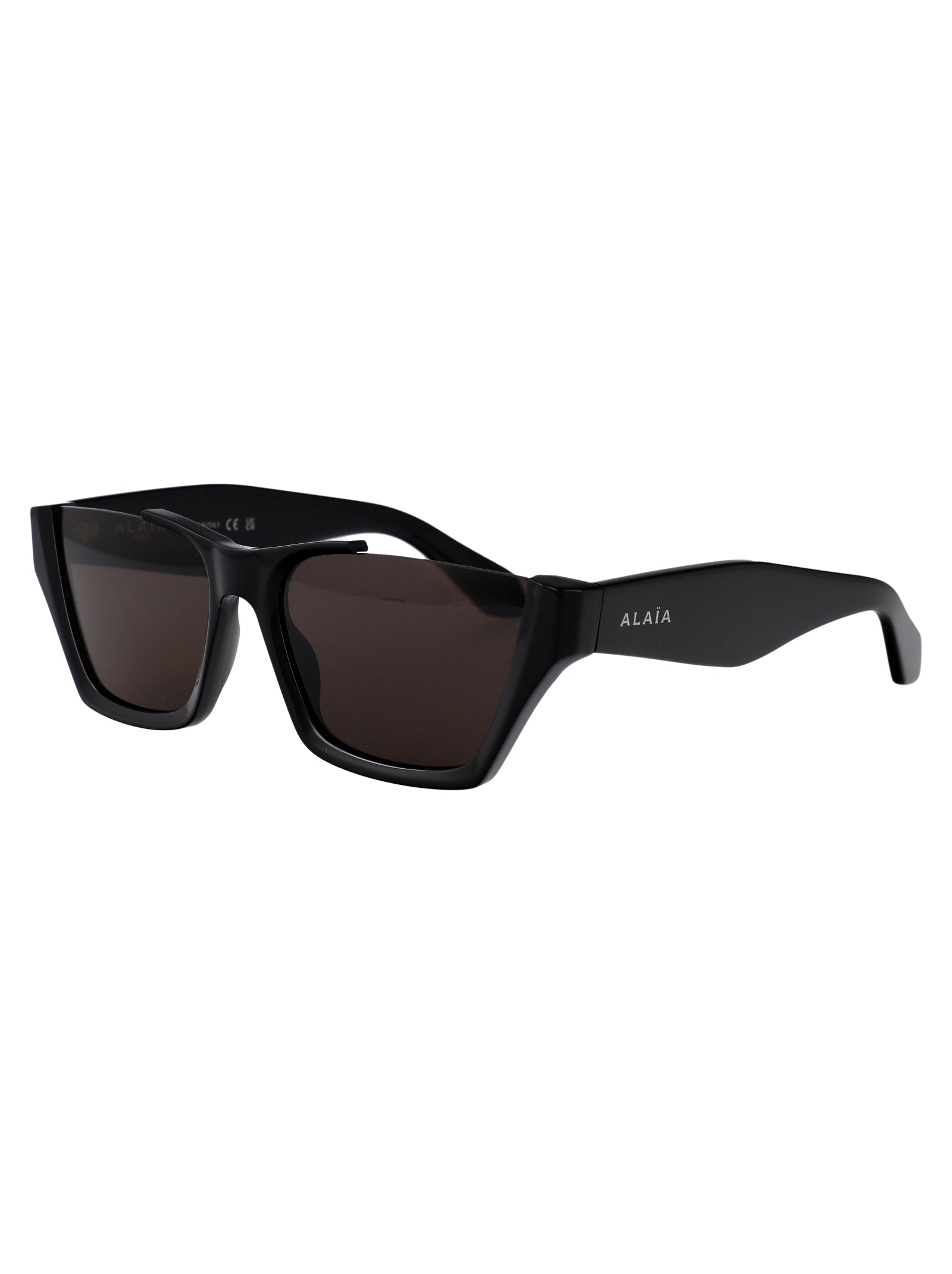 AlaïA AA0081S Acetate Rectangle Sunglasses — Black, view 2